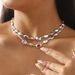 N11637 Medieval Trendy Ethnic Style Double layered Necklace with Diamonds, Light Luxury and Exquisite Girl Feeling, Made_ipsvogv.com