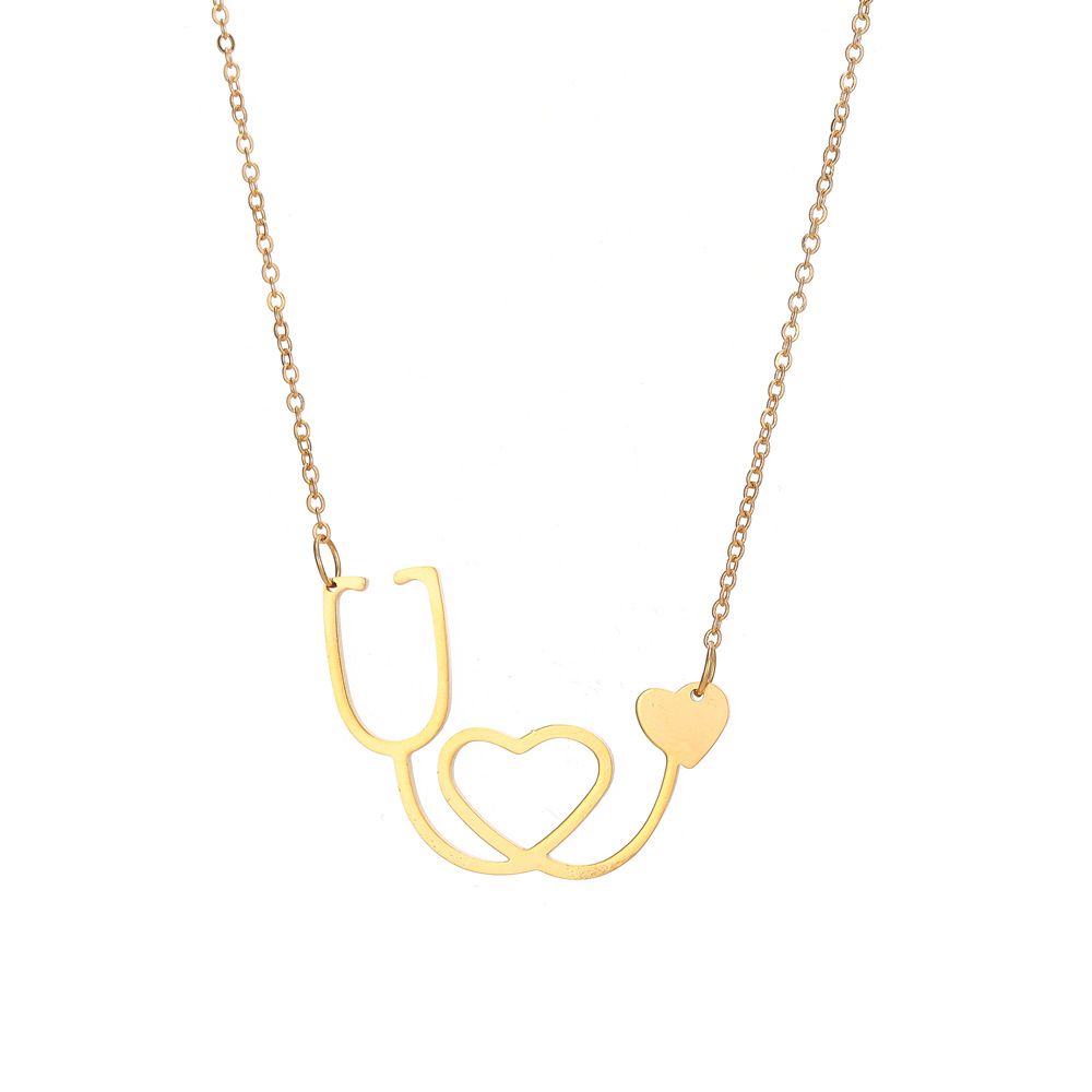 Hot selling fashionable personalized stethoscopes, heart-shaped hollow out pendants, necklaces, and accessories_ipsvogv.com