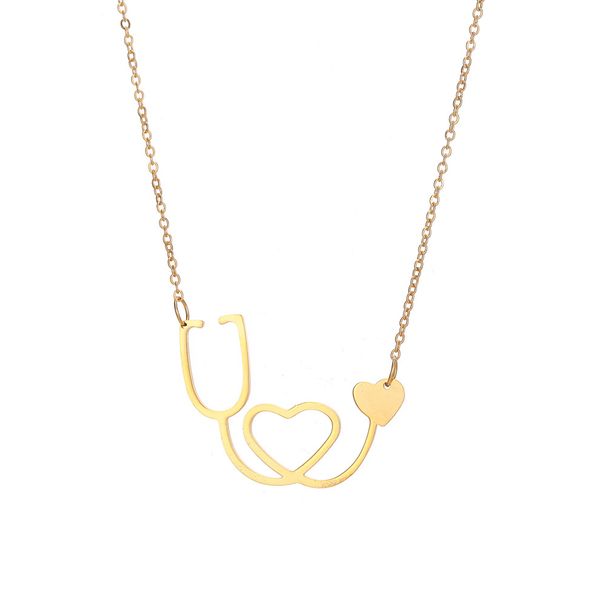 Hot selling fashionable personalized stethoscopes, heart-shaped hollow out pendants, necklaces, and accessories_ipsvogv.com