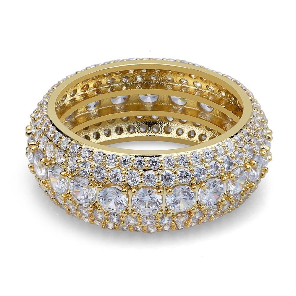 Hip Hop 14mm Wilted Cuban Real Gold Electroplated Double Row Zircon Ring_ipsvogv.com