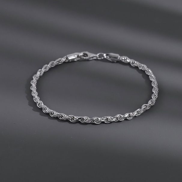 Cuban Braided Hip-Hop Trendy Titanium Steel Thin Bracelet Niche Men's Non-Fading Jewelry Chain_ipsvogv.com
