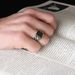 Sanjie 2024 Simple Fashion Square Diamond Black Men's Striped Ring_ipsvogv.com