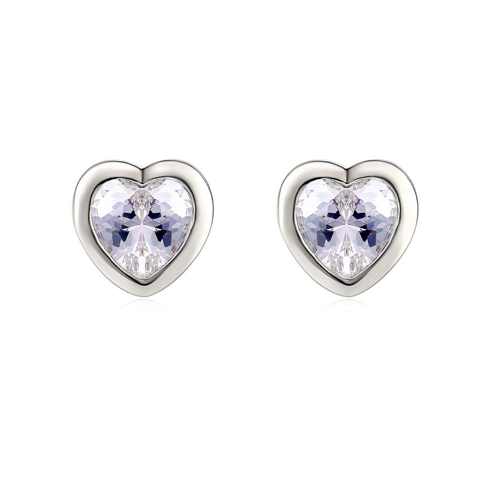 Unisex best selling jewelry heart earrings micro inlaid rose gold/white gold earrings_ipsvogv.com