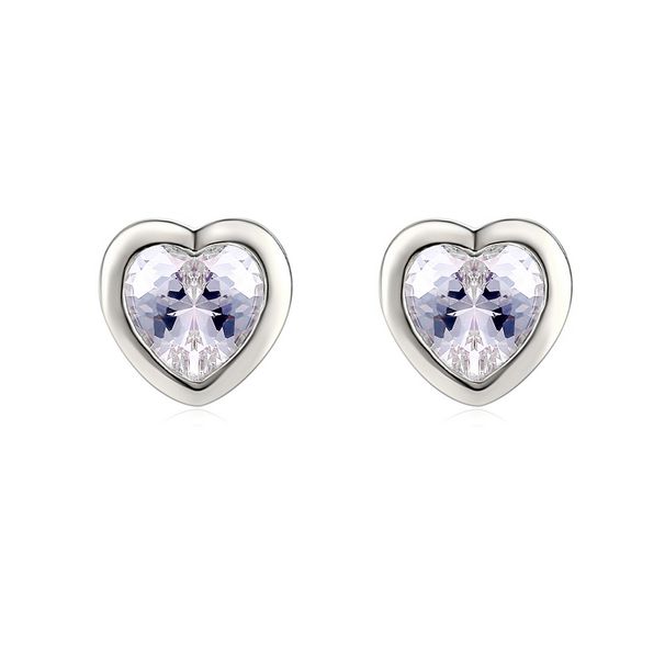 Unisex best selling jewelry heart earrings micro inlaid rose gold/white gold earrings_ipsvogv.com