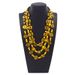 Exaggerated Medium To Long Geometric Square Piece Colored Wooden Bead Bohemian Women's Pendant Necklace_ipsvogv.com