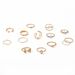 Hot Selling Fried Dough Twists With Diamond Personality Rose Cross 14 Piece Set Joint Ring_ipsvogv.com