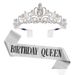 Pink Girl Etiquette Belt Rose Gold Birthday Party Decoration Props Crown Shoulder Strap Queen Ribbon Set Gift_ipsvogv.com
