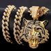 Ice Out Lion Tiger Head Handmade Custom For Men Micro-inlaid Hip Hop Big Pendant Men's Necklace_ipsvogv.com
