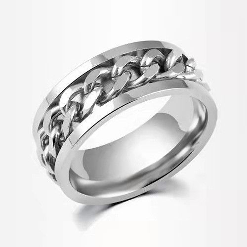 source Star and moon rotating titanium steel decompression ring for women Standard US size jewelry_ipsvogv.com