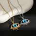 Colorfast Türkiye Blue Eyes Devil's Eye Pendant Titanium Steel Necklace Minority Collar Chain Copper Gold Plated_ipsvogv.com