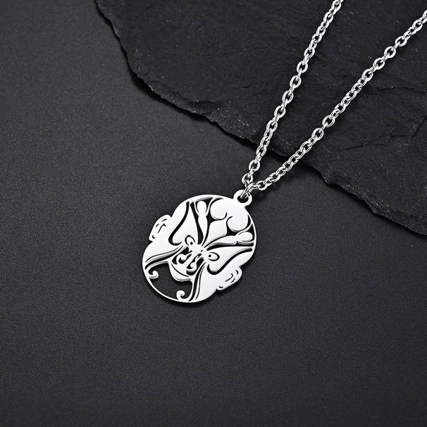 Chinese style national trend new Sichuan opera mask titanium steel pendant face changing mask trendy men and women dress up necklace pendant_ipsvogv.com