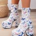 Women's Chunky Heel Pumps denim short boots women's square head waterproof platform high heel fashionable thick bottom women's boots_ipsvogv.com