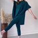 Women's Clothing new autumn round neck bat shirt large size loose sweater casual two piece set_ipsvogv.com