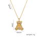 New teddy bear necklace female Crystal Clover smart bear clavicle chain female cute bear pendant clavicle chain_ipsvogv.com
