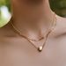 Color preserving double layer design personality necklace kit stacking fashion chic necklace copper plated K real gold_ipsvogv.com