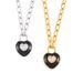 Hepburn Style Personalized Design Peach Heart Drip Oil Inlaid Zircon Pendant Titanium Steel Gold-plated Fashionable_ipsvogv.com