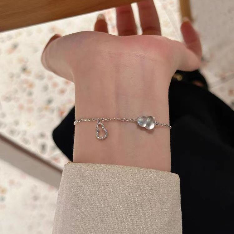 S Pure Silver Jade Pulp Gourd New Chinese Style Women's Light Luxury High-end Versatile Bracelet_ipsvogv.com
