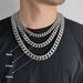Women's Jewelry Retro Frosted Necklace Jewelry Stainless Steel Cuban Stamped Collar Sweater Chain High End Jewelry_ipsvogv.com