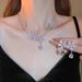 Super Immortal Private Romantic Light Luxury Zircon Flower Water Drop Necklace 2025 High Style New Clavicle Neck Chain_ipsvogv.com