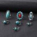 New Bohemian Style Hollowed Out Red Turquoise 7-piece Set Ring_ipsvogv.com