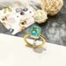 Faceted Geometric Copper Ring Multi-Color Crystal Mushroom Head Jewelry For Men And Women_ipsvogv.com