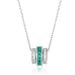 Grow Emerald Three Rotatable Ring Pendant S925 Silver Necklace_ipsvogv.com