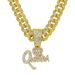 New hip-hop zinc alloy crown QUEEN letter full diamond pendant with temperament and personality necklace jewelry_ipsvogv.com
