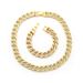 Men’s Jewelry Set Fashion Hip Hop Trendy Cuban Diamond Bracelet 14mm Fat Chain Men And Women Hiphop Gold Plated Necklace_ipsvogv.com