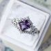 Light Luxury Princess Crown Silver Jewelry Inlaid Purple Diamond Ring Female_ipsvogv.com