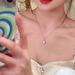 S Pure Silver Cool Beauty Spiritual Water Droplet Zircon Necklace Charming Collarbone Chain Fresh And Sweet Niche Design_ipsvogv.com