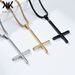 Men's Jewelry Pope Titanium Steel Reverse Cross Necklace St. Peter Inverted Simple Cross Pendant Jewelry_ipsvogv.com