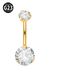 Women's Jewelry Titanium Alloy 6 14mm Rod Grab Double Head Zircon Navel Ring Inner Thread Belly Button Buckle Body Piercing Navel Ornament_ipsvogv.com