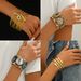 Geometric luxury style diamond inlaid bracelet, personalized niche spirit snake, multi-layer circular ring design_ipsvogv.com