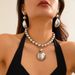 Cyberpunk Style Detachable Metal Semi-circular Pendant Necklace With Exaggerated Beaded Neck Chain Choker_ipsvogv.com