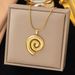 Temperament And Personality Pendant Stainless Steel Set Gold Plated Creative Snake Chain Vortex Necklace For Women_ipsvogv.com