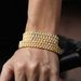 Hip Hop Jewelry Men's Micro Paved Three Rows Zircon Steel Band Exquisite Watch Chain Accessories_ipsvogv.com