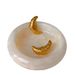 Real Gold Electroplated Titanium Steel Vintage Retro Embossed Moon Fold Earrings_ipsvogv.com