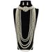 New Fashion Set with Diamond Pearl Flower Necklace Long Sweater Chain Jewelry 8390_ipsvogv.com