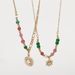 N12095 New Chinese Sun Inlaid Pearl Necklace with Instagram Style High Grade Glass Beads Layered Collar Chain_ipsvogv.com