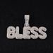 Hip Hop Shiny Cuban Chain Exaggerated Letter Graphic Full Diamond Pendant Necklace_ipsvogv.com