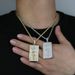 Men's Jewelry Hip Hop Dollar Sign Zircon Necklace Punk Style Cubic Zirconia Pendant With Twist Chain For Men (Silver/Gold, 60cm)_ipsvogv.com