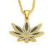 Punk hip-hop jewelry necklace with oil inlaid diamond maple leaf pendant, men's accessory_ipsvogv.com