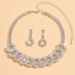 Women’s Jewelry Set Fashion Wedding Women Jewelry Set Silver Plated Diamond Double Ring Wedding Photography Dress Accessories Necklace Earrings_ipsvogv.com