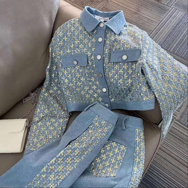 Women's Clothing Design Short Lady Jacket Retro Slim Pants Two piece Suit_ipsvogv.com
