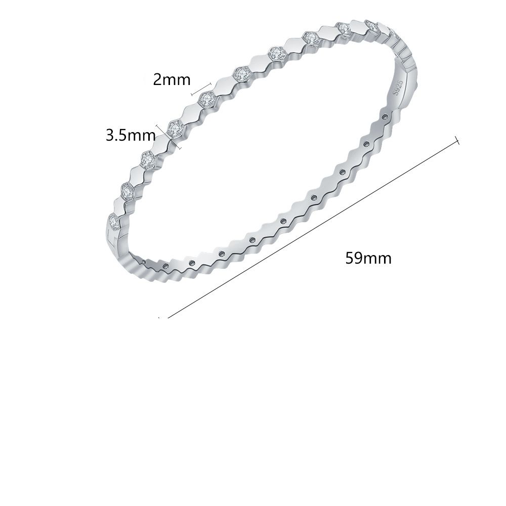 Silver Moissanite Bracelet Honeycomb Silver Bracelet Light Luxury Classic All Match Temperament Jewelry Diamond Female DY_ipsvogv.com