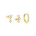 Diamond-Encrusted Petal Stud Earrings - Light Luxury Minimalist Earrings For Women (Elegant Ear Accessories Set)_ipsvogv.com