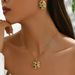 Geometric luxury style women's necklace earring with electroplated earrings, versatile jewelry set_ipsvogv.com