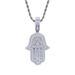 Pendant Necklaces New Hip Hop Palm Pendant Trend Inlaid Zircon Jewelry Couple Necklace_ipsvogv.com