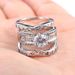 Women's three layer engagement ring set Zircon micro inlaid ring_ipsvogv.com