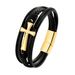 New Fashion Multi layer Leather Rope Handwoven Titanium for Men's Stainless Steel Bracelet_ipsvogv.com